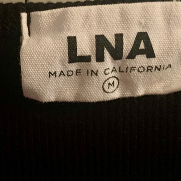 LNA Black Asymmetrical Short Sleeve T-Shirt M - Picture 2 of 5